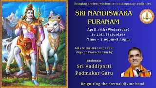 2/4 Sri Nandeeswara puranam - Brahmasri Vaddiparti Padmakar garu - Raleigh, NC