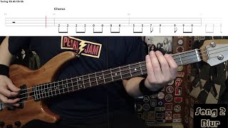 Song 2 by Blur - Bass Cover with Tabs Play-Along