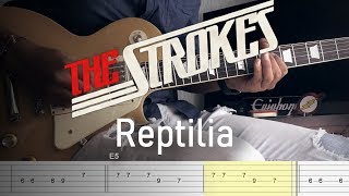 The Strokes - Reptilia // Guitar Cover With Tabs tutorial + Backing Track