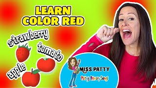 Learn Red Color of the Day Children's Song by Patty's Primary Songs | Sign Language | Color Red