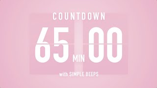 65 Minute Countdown Timer ๐ธ Flip Clock with Simple Beeps ๐