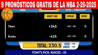 9 Pronósticos GRATIS de la NBA para Hoy, Miércoles 2/26/2025