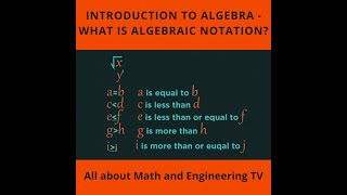 Introduction To Algebra - What is Algebraic Notation? #algebra #mathematics #maths #engineering