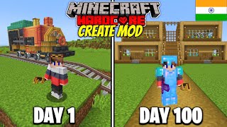 I Survived 100 Days in Create Mod in Minecraft Hardcore (HINDI)