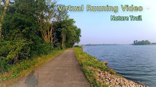Virtual running video, treadmill workout, Riverside trail running, USA