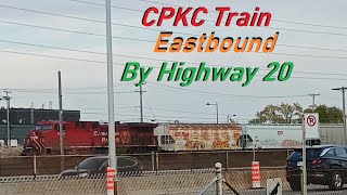 10 29 24 EASTBOUND CPKC TRAIN BY HIGHWAY 20 IN DOWVAL MONTREAL