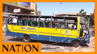 Passengers nurse injuries after a City Shuttle bus accident at Globe Roundabout in Nairobi