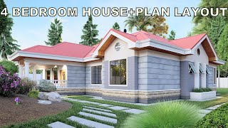 4 Bedroom  House Design | House Plan |18x17.75m | Exterior & Interior Animation