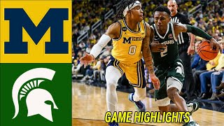 Michigan Vs Michigan State Game Highlights Feb 21,2025 USA Basketball Men's College Basketball