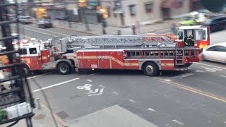 FDNY - Engine 238 and Tiller Ladder 106 Responding Urgently