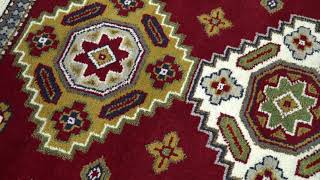 6x6 Sqaure Hand Knotted traditional Kazak Rust and Ivory Traditional Armenian Rug | KZA17