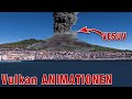 VESUV Animation - Plinianische Eruption mit Pyroklastischem Strom