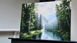Painting a Realistic Misty Landscape - Paint with Ryan