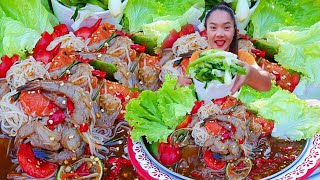 ตำซั่วกุ้งสดแซลมอล ส้มผักแซ่บๆ #mukbang #eating #กินแซ่บกินนัวร์ #แม่น้องยูทูป