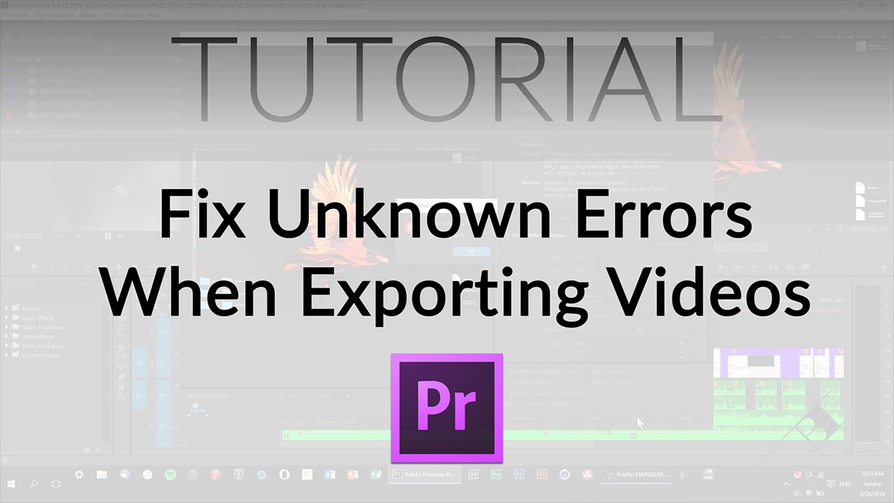 Fix Unknown Errors When Exporting From Premiere Pro! - YouTube