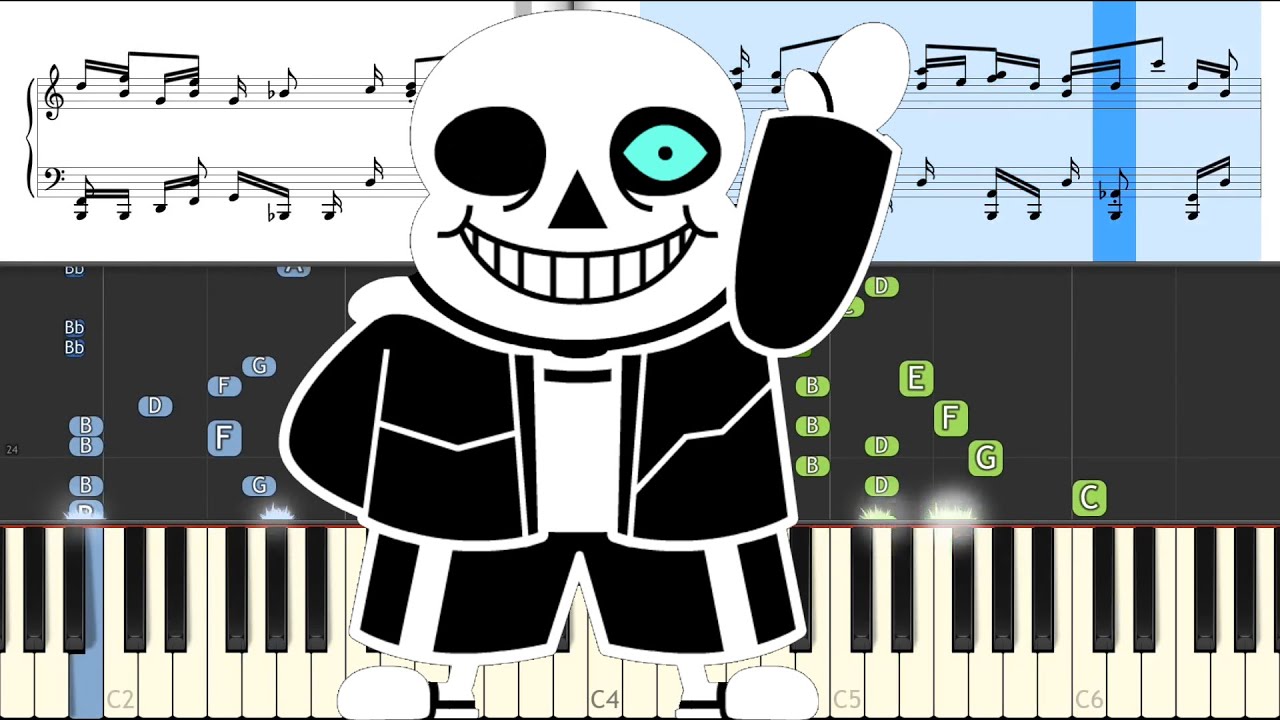 Undertale - MEGALOVANIA On Grand Piano [Animated Roll And Sheet Music ...