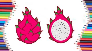 How To Draw Dragon Fruit-Easy Drawing/Step-By-Step Tutorials/ Toddlers/Pencil Drawing-Tanam's World
