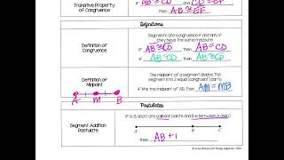 segment & angle proofs reference notes