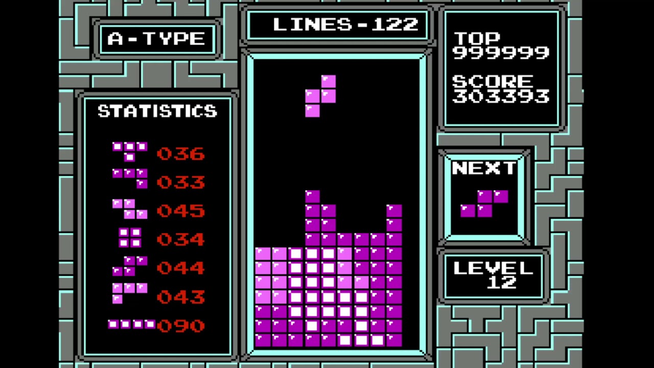 NES Tetris 1.2 Million Points With Game Genie Code Altering RNG - YouTube