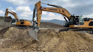 Two Brand New Liebherr 945 Excavators In Action - Sotiriadis/Labrianidis Construction Works - 4k