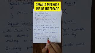 Default methods inside interface #java #javaprogramming #learning #tutorial