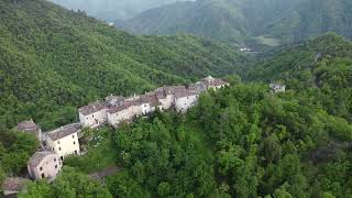 Flying over Giustimana, Ascoli Piceno province, Italy