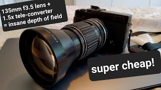 Cheap telephoto camera lens for mirrorless cameras: 300mm f3.5 for ~$35 🤠