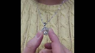 스와로브스키 타원 크리스탈 러블리한 청순매력 단아한 목걸이/ Swarovski Oval Crystal Minimal Lovely Clear Chain Necklace