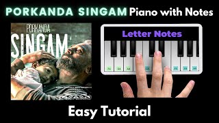 Porkanda Singam Piano Tutorial with Notes | Anirudh | Kamal Hasan | Vikram | 2022