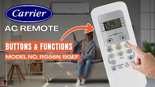 Carrier AC Remote Buttons & Functions (Model No: RG56N/BGEF) | Heat Pump Remote Guide