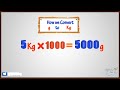 how to convert kilograms to grams and grams to kilograms metric units of mass math