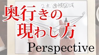 一点透視図法・二点透視図法・三点透視図法【パースペクティブ】絵画教室動画レッスン 字幕付