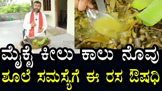 ಮೈ ಕೈ ಕೀಲು ಕಾಲು ನೋವು ಸಮಸ್ಯೆಗೆ ಮನೆ ಮದ್ದು|