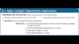 Section 8.1 - Right Triangle Trigonometry - SOHCAHTOA & Pythagorean Theorem