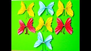 How to make a paper butterfly | Easy origami butterflies for beginners making . made by  paper