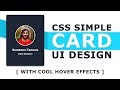 Cards UI Design With Cool Hover Effects - Html CSS User Card UI Design Tutorial