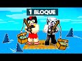 ¿SOBREVIVIREMOS A ESTA BALSA DE 1 BLOQUE? 🦈😱 RAFT MINECRAFT