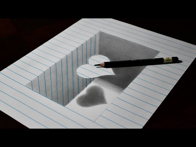 Easy 3d Drawing On Paper How To Draw A Heart Cut Out Illusion Easy 3d Drawing On Paper How To Draw A Heart Cut Out Illusion