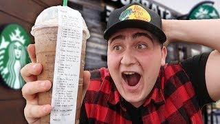 Ordering The Worlds LONGEST Starbucks Order (EXTREME FOOD CHALLENGE)