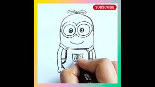 how to draw minion step by step easy for beginners #shorts #short #creativeart