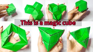 A cube can transform into 7 different things | Origami Transforming Cube | Infinity Cube Tutorial
