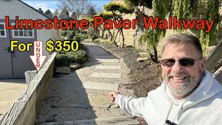 Limestone paver walkway