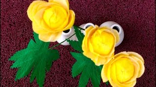 How to make Paper Flower Globeflower \\ Trollius europaeus (flower # 145)