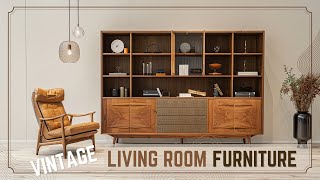 Embrace Timeless Elegance: Modern Mid-Century Home with Vintage Living Room Furniture Decor