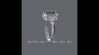 Vintage Emerald Cut Emerald 925 Sterling Silver Halo Engagement Ring - Joancee.com