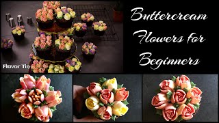 Russian Piping Tips Tutorial | How to use Piping Nozzles | Buttercream flowers for beginners