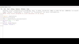 Python: Calculating variance in Python | Array | Statistics | Data Analytics | Data Science