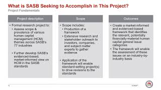 SASB Human Capital Project Plan Webinar