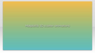 Matplotlib 3D scatter animations