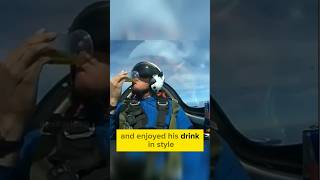 Pilot used physics to drink water in moving jet#shorts #pilot